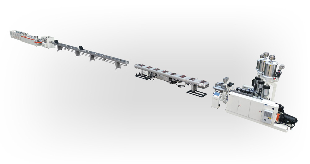 High speed PE/PPR Double-pipe extrusion line with fully auto capping & packaging machine