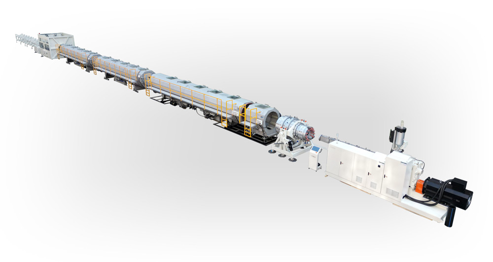 Large caliber HDPE water/gas pipe extrusion line